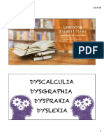 Dysgraphia Dyscalculia Dyspraxia Dyslexia: Learning Disabilities