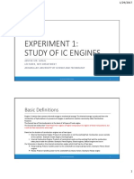 Experiment 1: Study of Ic Engines: Basic Definitions