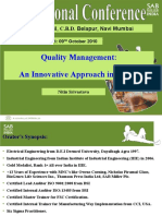 Quality Management: An Innovative Approach in Retail: Dr. D.Y. Patil, C.B.D. Belapur, Navi Mumbai
