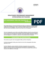 Result-Based Performance Management System (RPMS) For Teachers