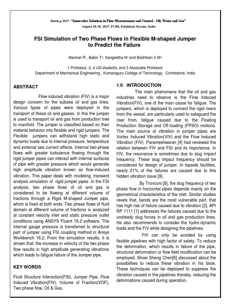 FSI Simulation of Two Phase Flows in Flexible M-Shaped Jumper To ...