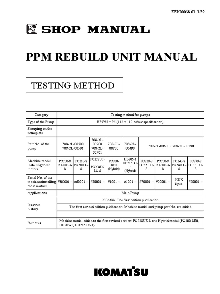 HPV95 Pump Testing Method Manual | PDF | Pump | Valve