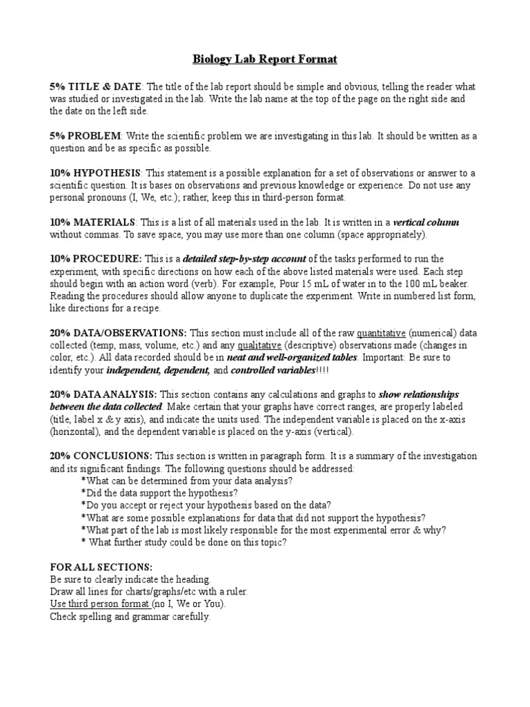 Lab Report Format  PDF  Chart  Data Analysis