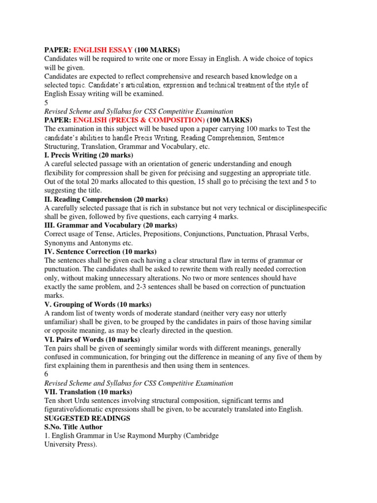 English essay paper css 2013 image