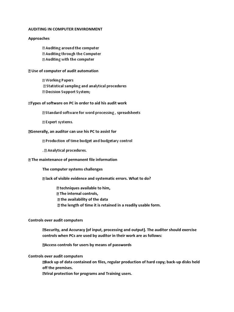 Auditing in Computerized Environments | PDF | Internal Control | Audit
