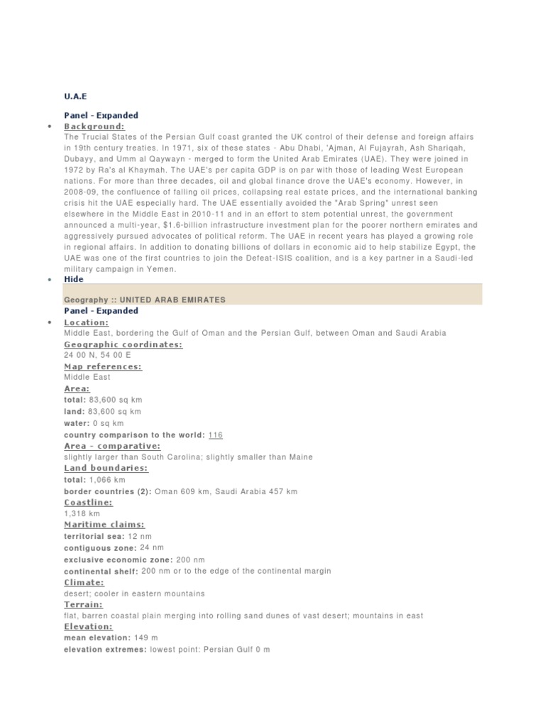 Middle East Facts | PDF | United Arab Emirates | Dubai
