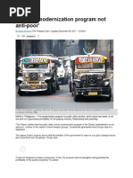 Jeepney Modernization Program Not Anti