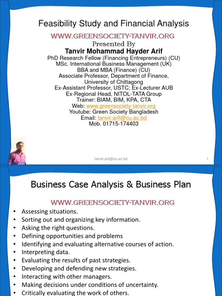 Feasibility Study & Financial Analysis | Download Free PDF | Net ...