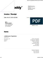 GoDaddy Order Receipt for imzakintl.com Domain Registration