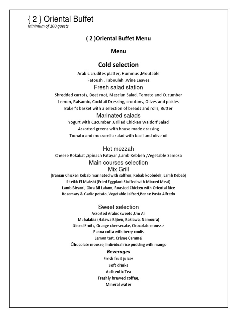 Oriental Buffet Menu 2 PDF