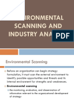 Environmental Scanning and Industry Analysis
