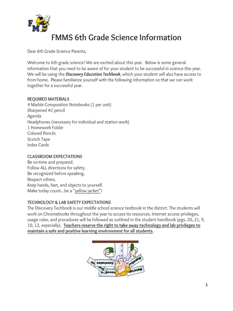 6th Grade Science Class Overview | PDF | Homework | Science
