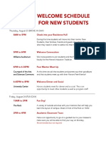 Ferris Honors Welcome Schedule for New Students