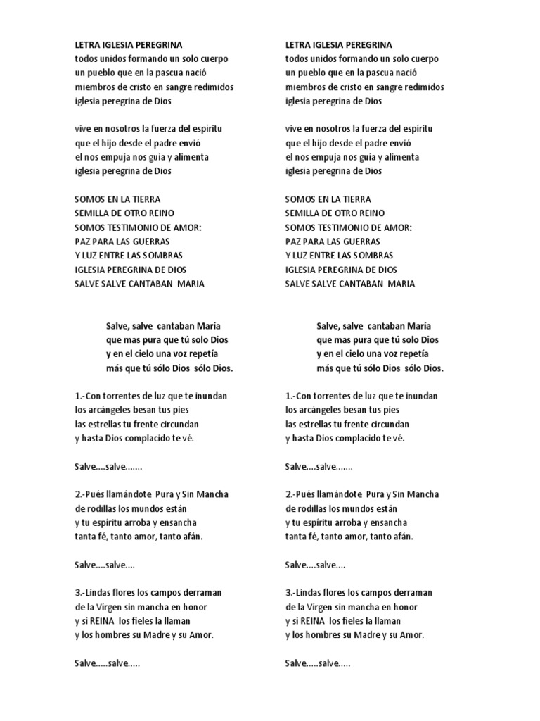 Letra Iglesia Peregrina Descargar gratis PDF María, madre de Jesús