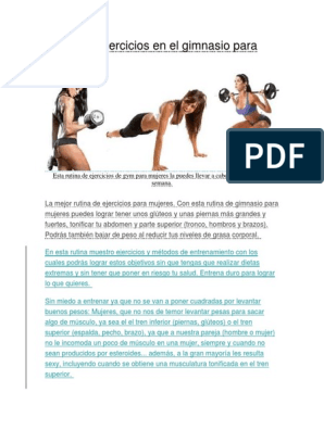 Rutina de Ejercicios en El Gimnasio para Mujeres | PDF | Recreación |  Ejercicio físico