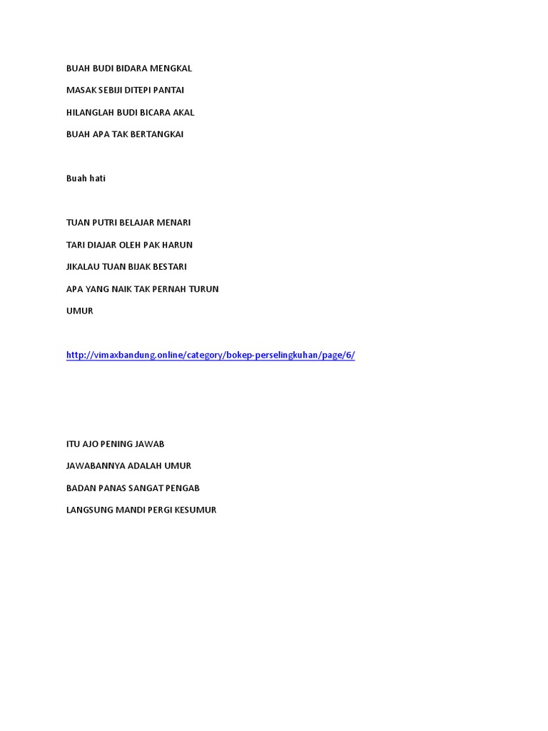Pantun Teka Teki Pdf