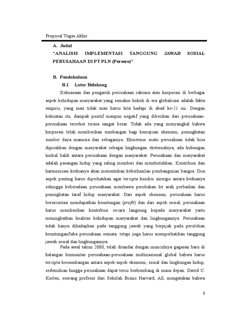 Contoh Makalah Tanggung Jawab Sosial Pt Pln Makalah Lengkap