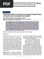 Teaching Urhobo As A Second Language Through Poetry To Pupils in The Immediate Environment