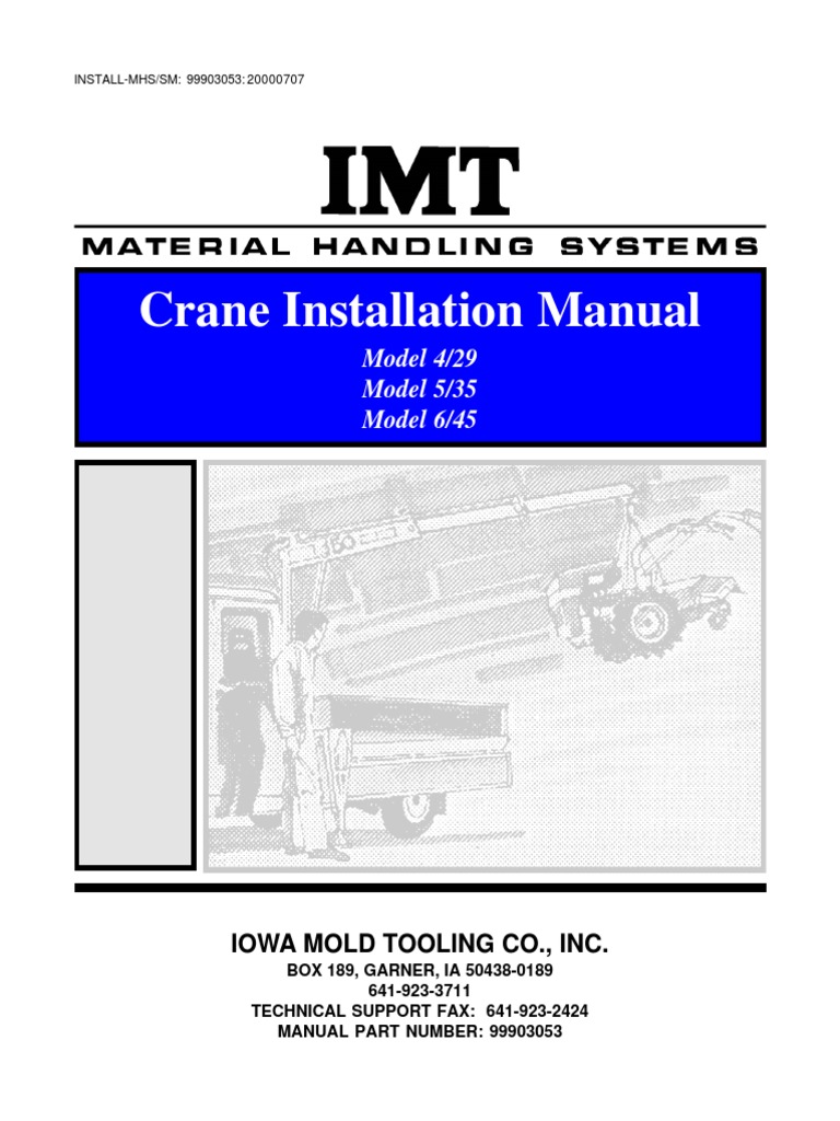 INSTALLATION Imt PDF | PDF | Crane (Machine) | Screw