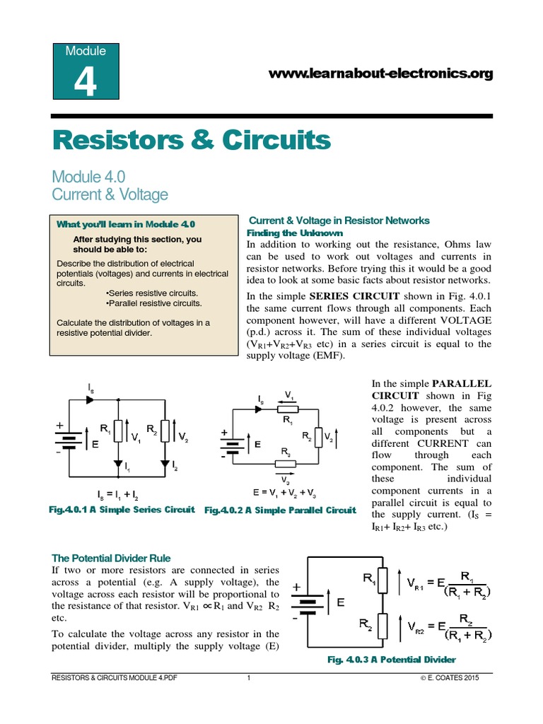 Resistors Module 04 | PDF | Series And Parallel Circuits | Electric Current