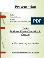 Presentation: Profile: Shahadat Hossain ID: 1808 Department of Management Studies