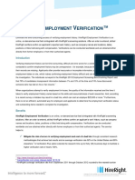 HireRight Employment Verification Product Brief 2013