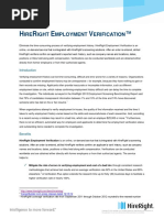 HireRight Employment Verification Product Brief 2013