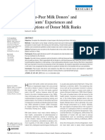 Peer-to-Peer Milk Donors' and Recipients' Experiences and Perceptions of Donor Milk Banks