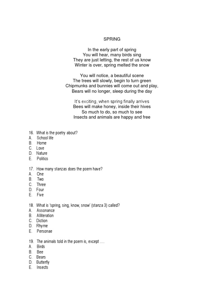 Poetry Pilihan Ganda Pdf