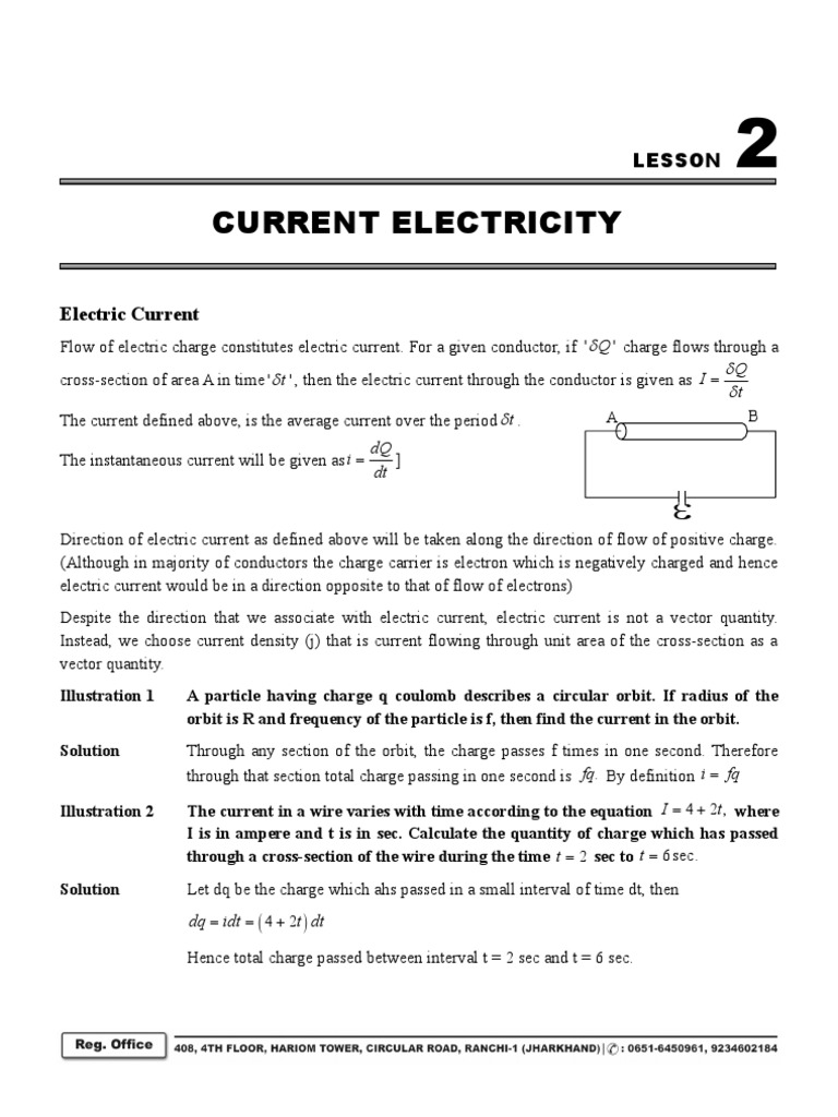 2 - Current Electricity | PDF | Electric Current | Electrical ...