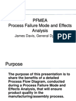 Pfmea Process Failure Mode and Effects Analysis: James Davis, General Dynamics
