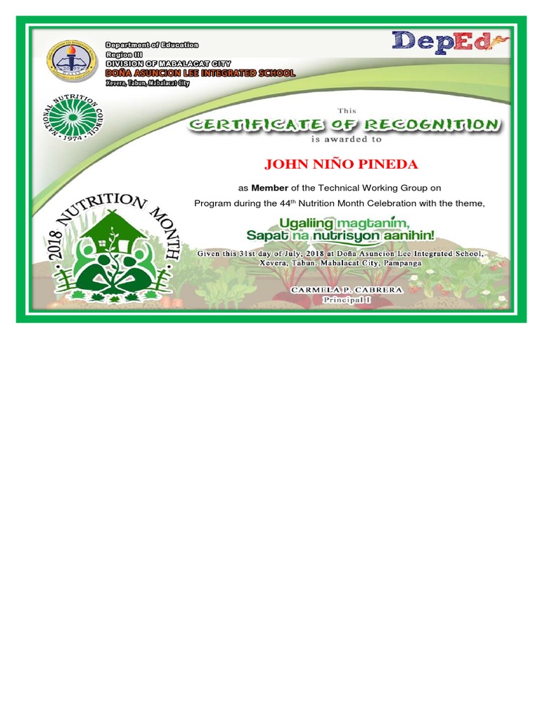 NUTRITION MONTH CERTIFICATE TEMPLATE FREE DOWNLOAD visual data 4