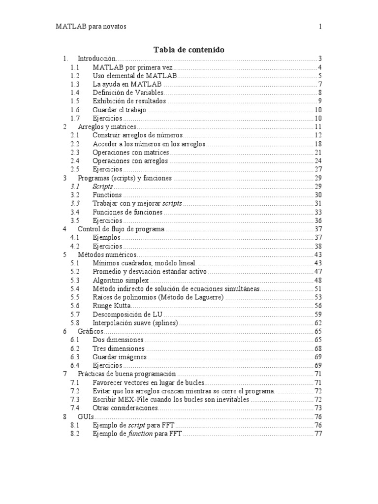Introducción a MATLAB para principiantes | PDF | Matriz (Matemáticas ...