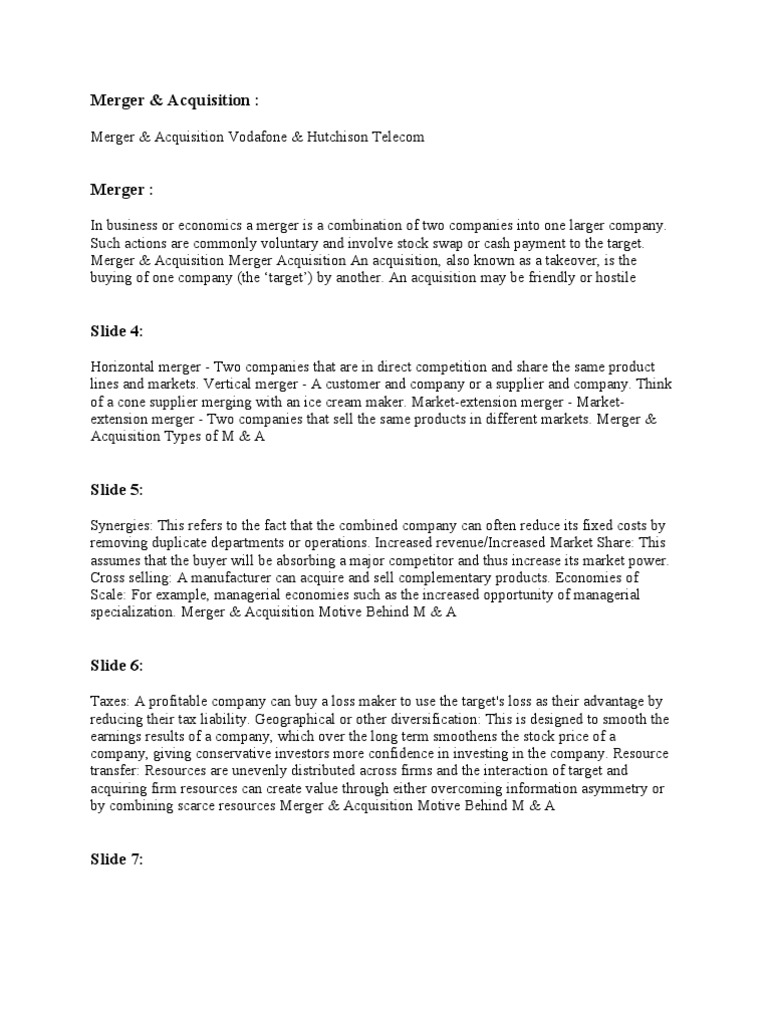 Vodafone Hutch PDF Mergers And Acquisitions Companies