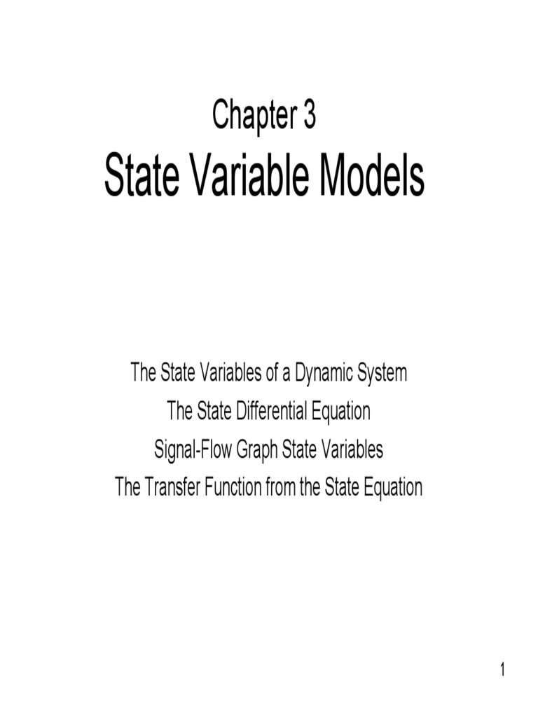 State Variable Models PDF | PDF | Control Theory | Systems Science