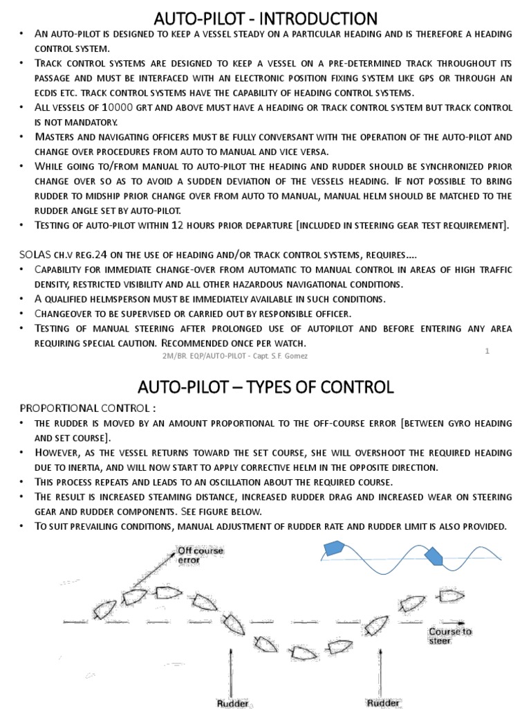 Auto Pilot PDF Rudder Servomechanism