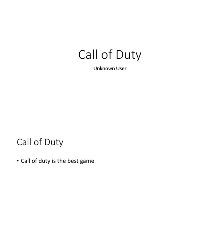 Call of Duty | PDF