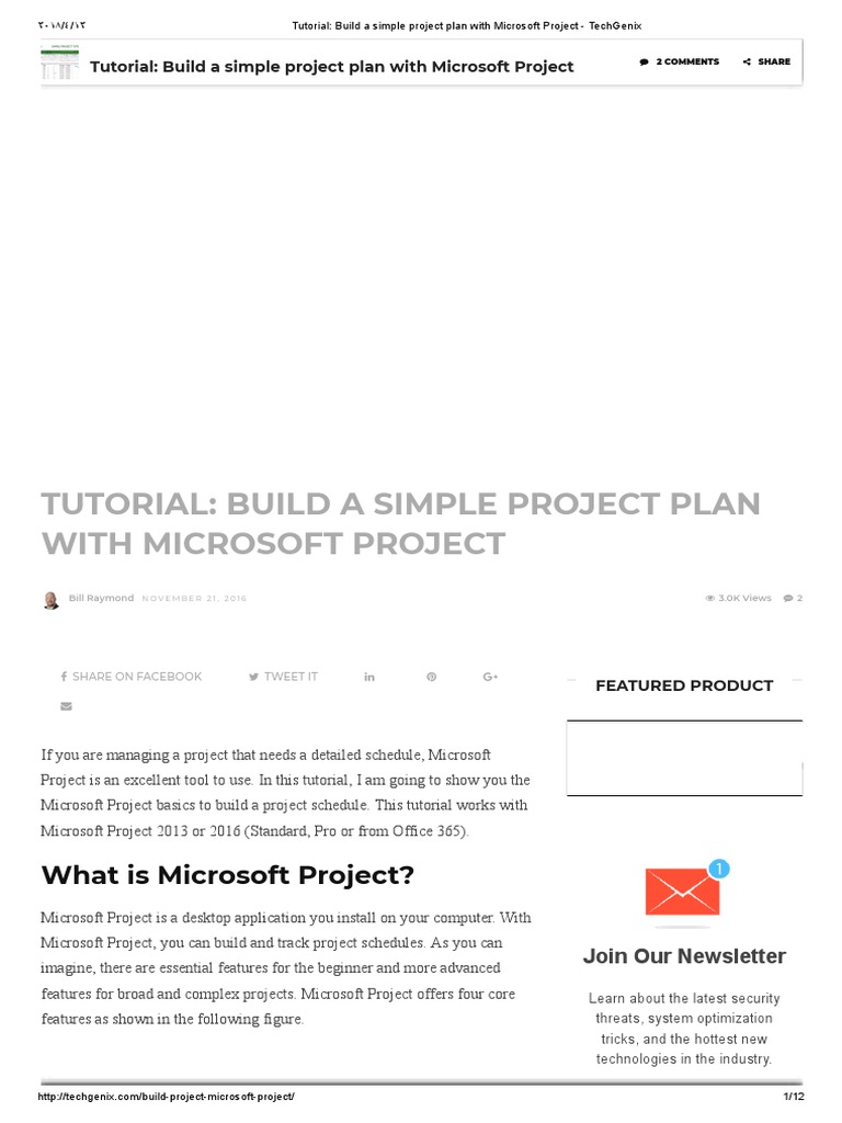 Tutorial - Build A Simple Project Plan With Microsoft Project | PDF ...