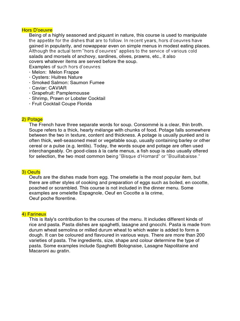 17 Course Menu PDF Pasta Soup