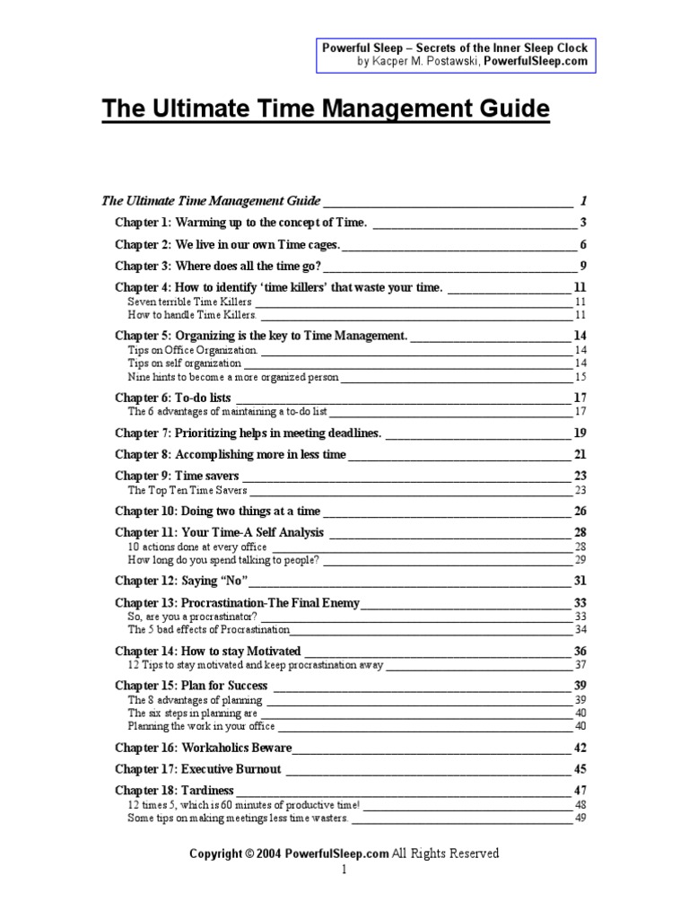 The Ultimate Time Management Guide - 1 | PDF | Time Management ...