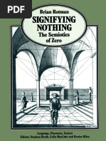 Signifying Nothing the Semiotics of Zero