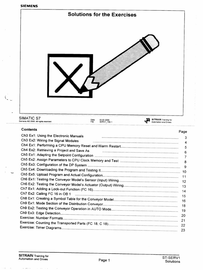 Solutions For Exercises Simatic S7 | PDF