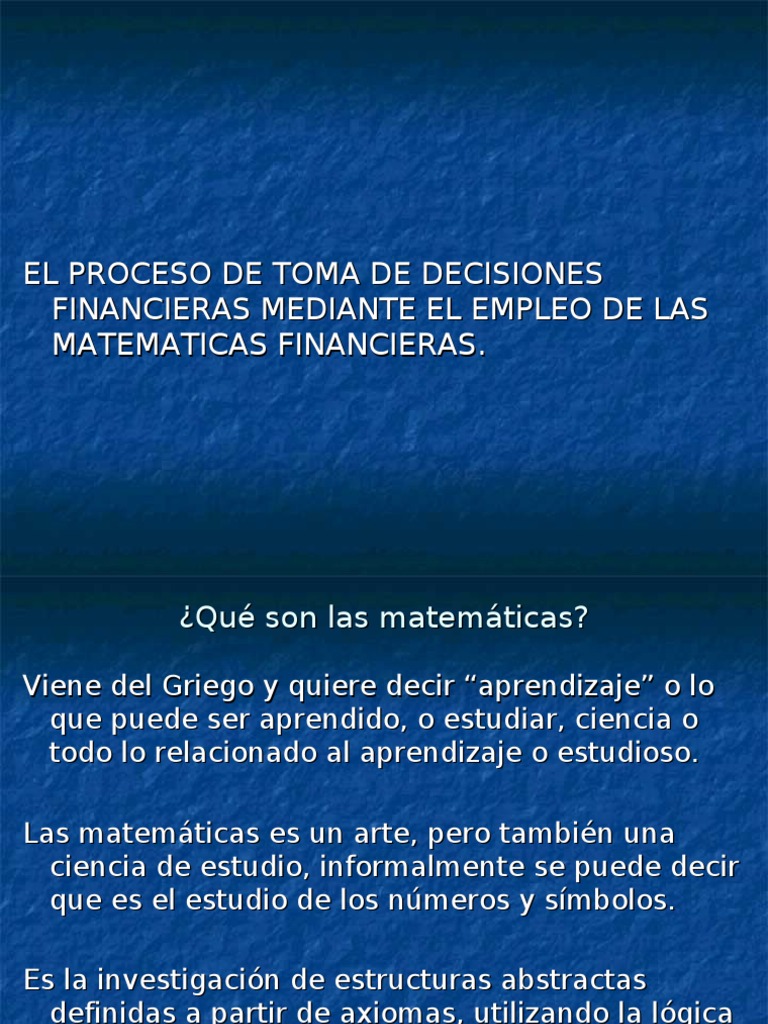 Decisiones Financieras con Matemáticas | PDF | Interés | Finanzas ...
