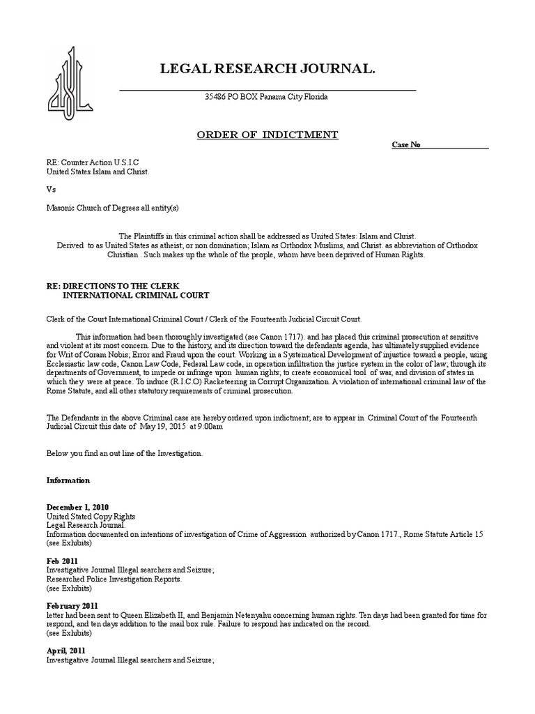 Citizens Bar Directions To Clerk PDF Coram Nobis United States Code