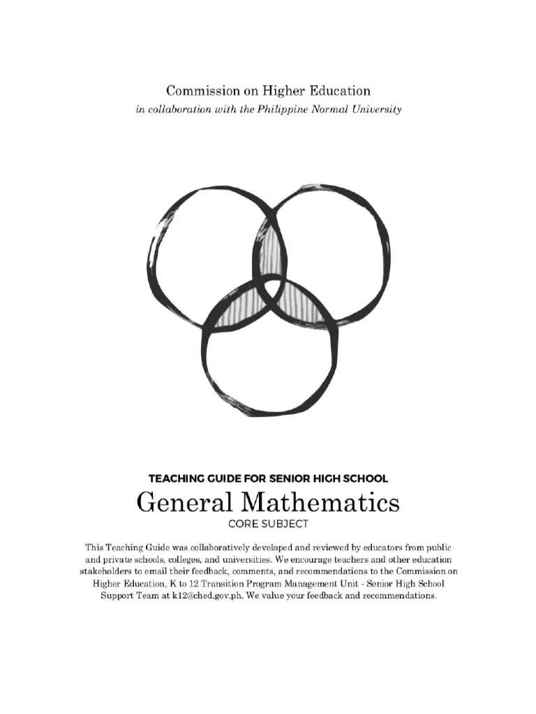 General Mathematics Senior Highschool Teaching Guide | PDF
