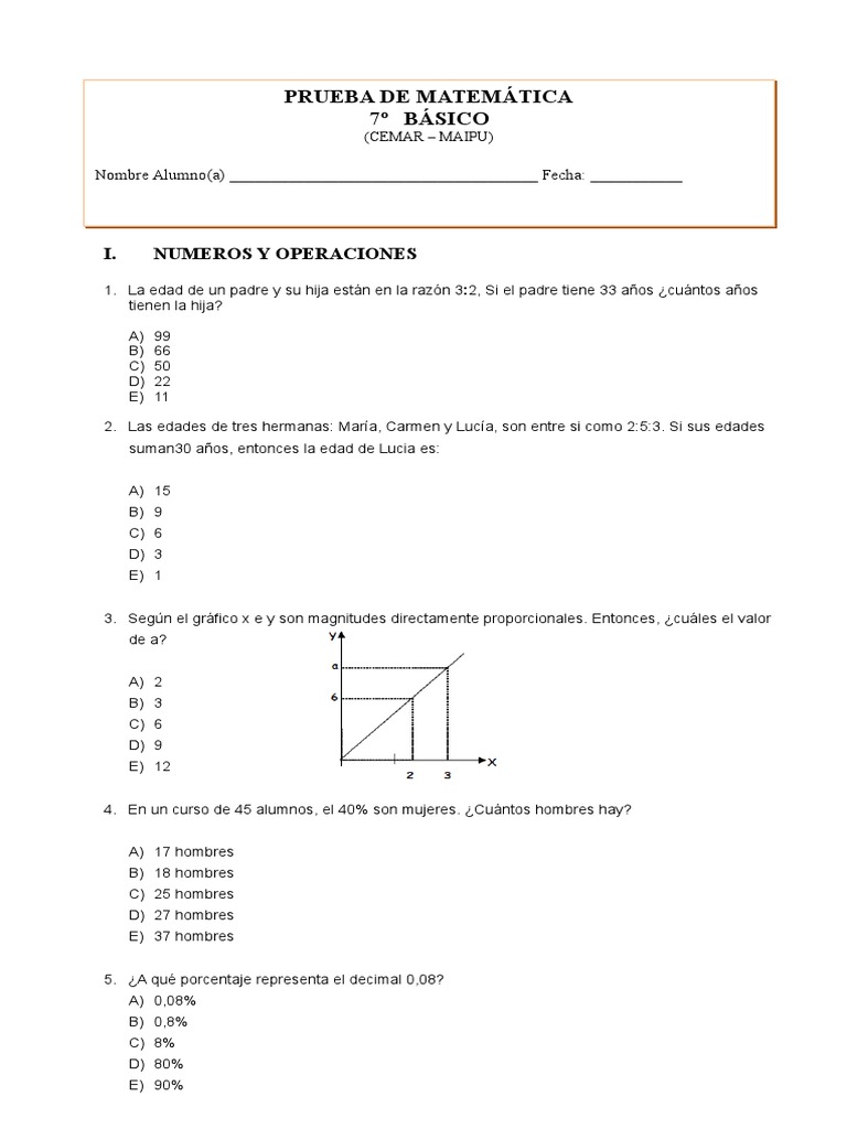 Ejercicios de Matemáticas 7º Básico | PDF | Ecuaciones | Triángulo