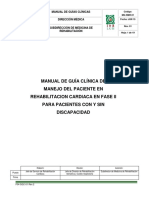 Manual de Guía Clínica de Manejo Del Paciente en Rehabilitacion Cardiaca en Fase Ii para Pacientes Con Y Sin Discapacidad