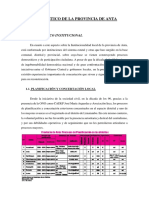 Diagnóstico institucional y organizaciones de la provincia de Anta