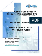 Method Statement - Single Layer Partition System