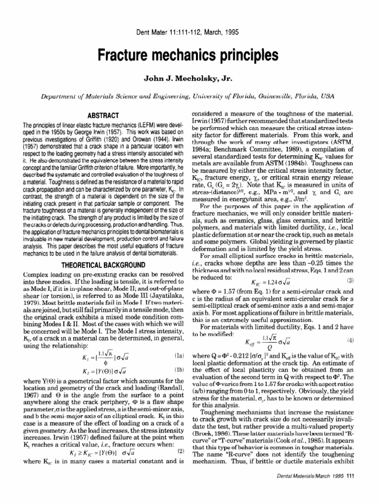 Fracture Mechanics | PDF | Fracture | Fracture Mechanics